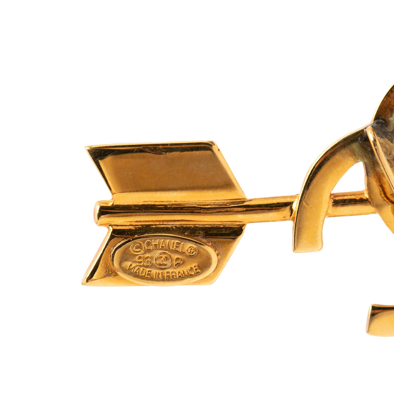 CC Gold Plated Arrow Pin Brooch - Image 3