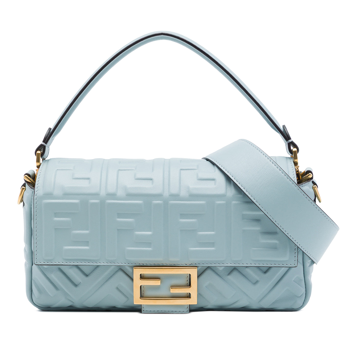 Zucca Embossed Leather Baguette Satchel - Image 1