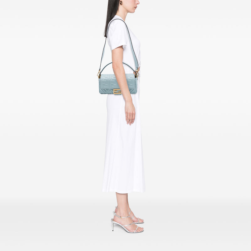 Zucca Embossed Leather Baguette Satchel - Image 6