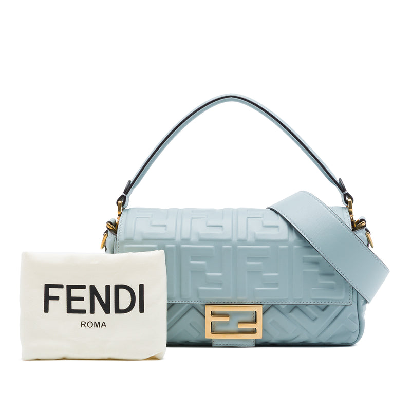 Zucca Embossed Leather Baguette Satchel - Image 7