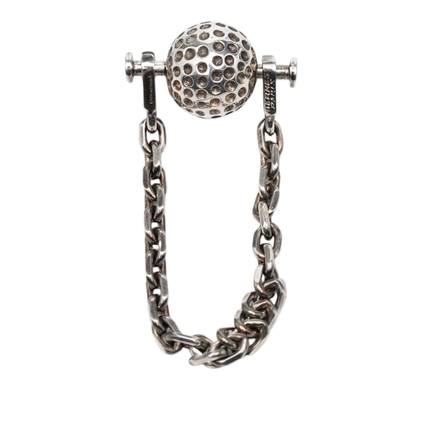 Sterling Silver Golf Ball Key Chain - Image 1