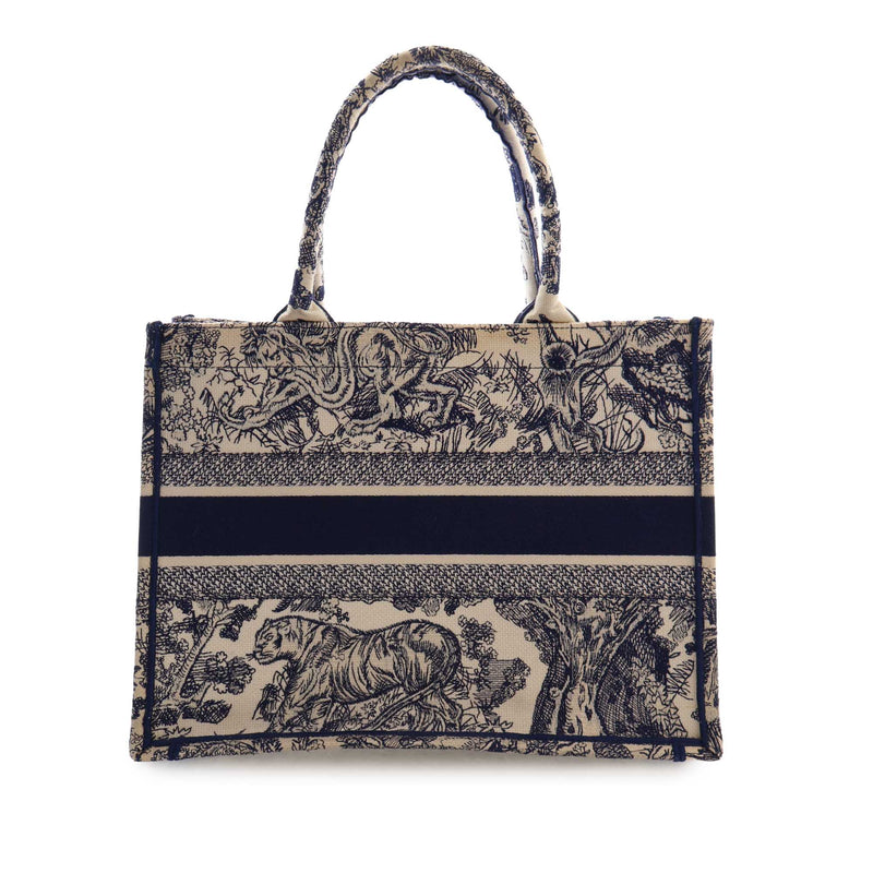 Medium Canvas Embroidered Reverse Dioriviera Toile De Jouy Book Tote - Image 4