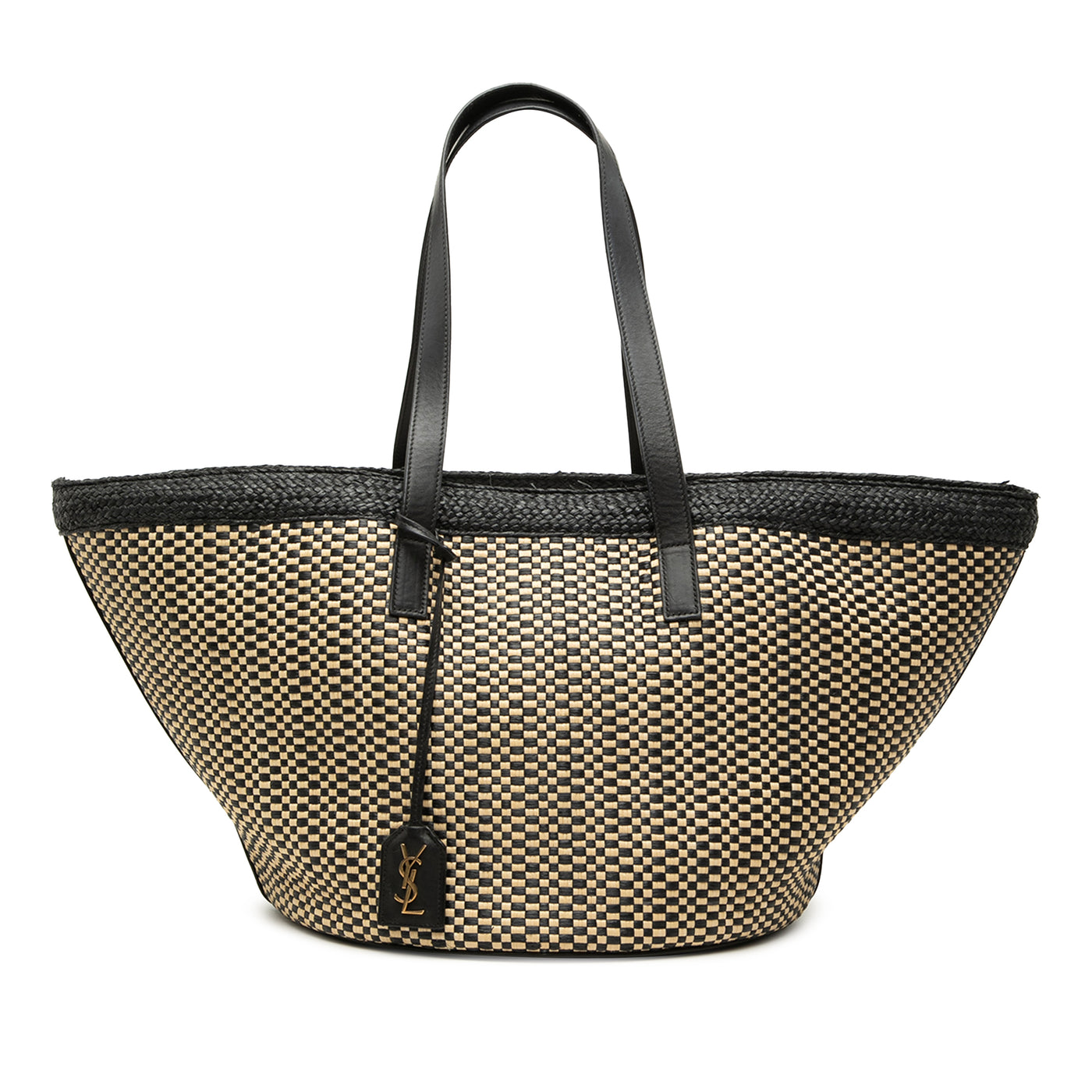 Medium Raffia Panier Basket Shopper Tote - Image 1