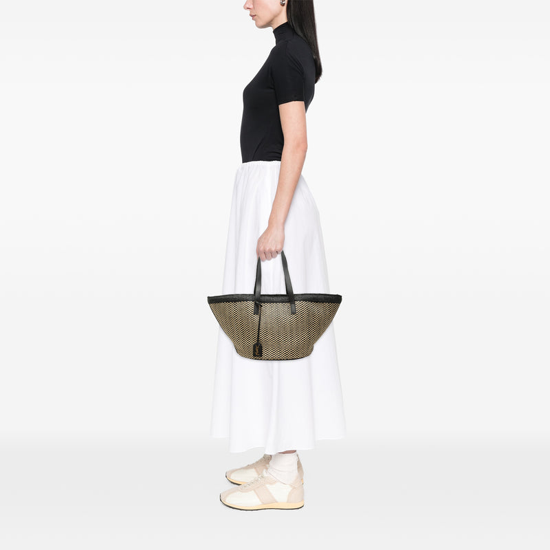 Medium Raffia Panier Basket Shopper Tote - Image 6