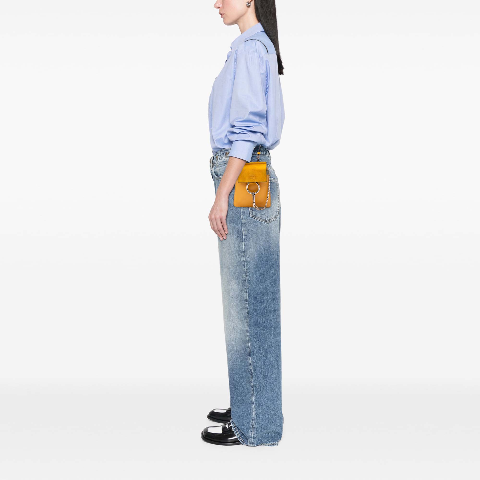 Mini Calfskin and Suede Faye Bracelet Bag - Image 7