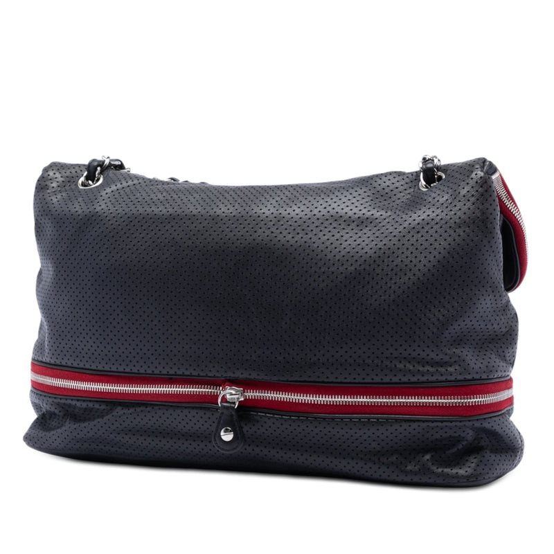Perforated Calfskin Expandable Shoulder Bag - Image 2