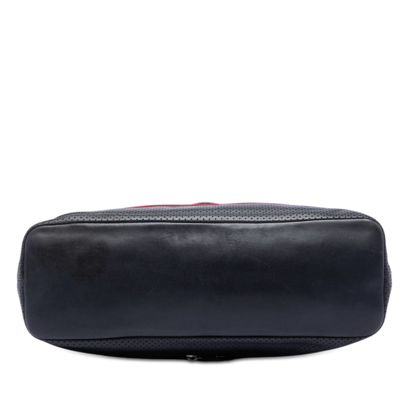 Perforated Calfskin Expandable Shoulder Bag - Image 3