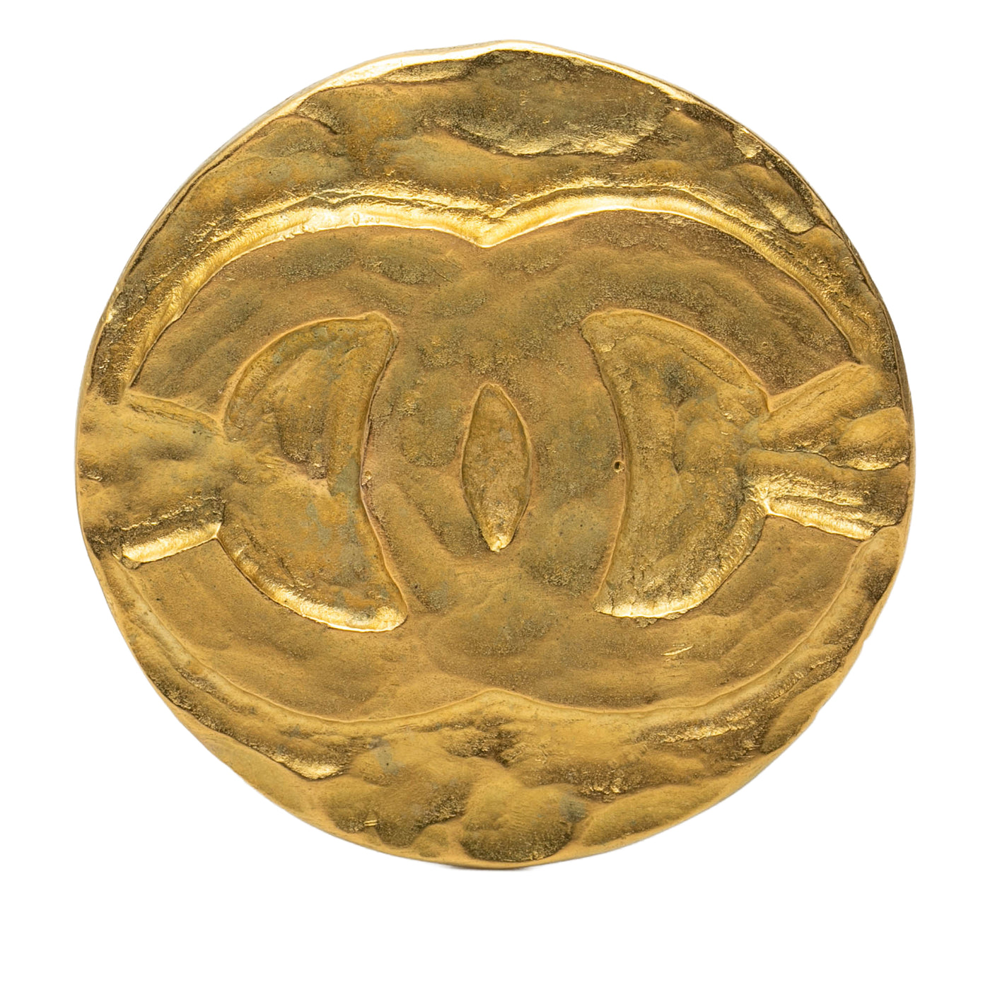 CC Gold Plated Round Brooch - Image 1