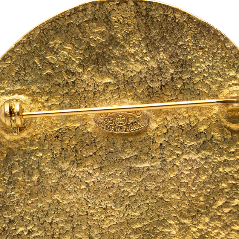 CC Gold Plated Round Brooch - Image 3