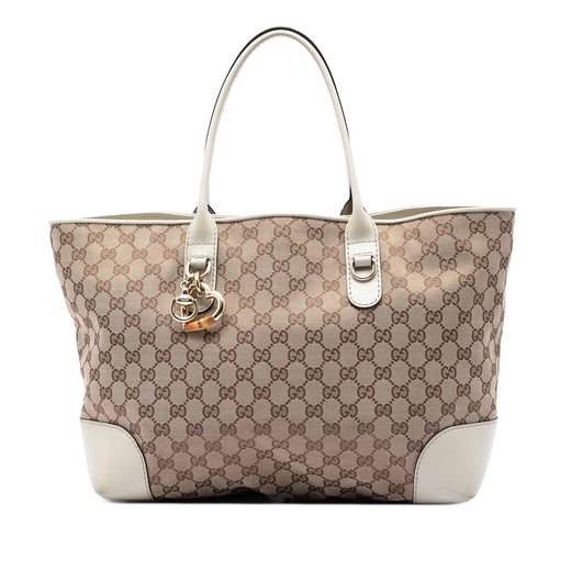 GG Canvas Heart Bit Tote - Image 1