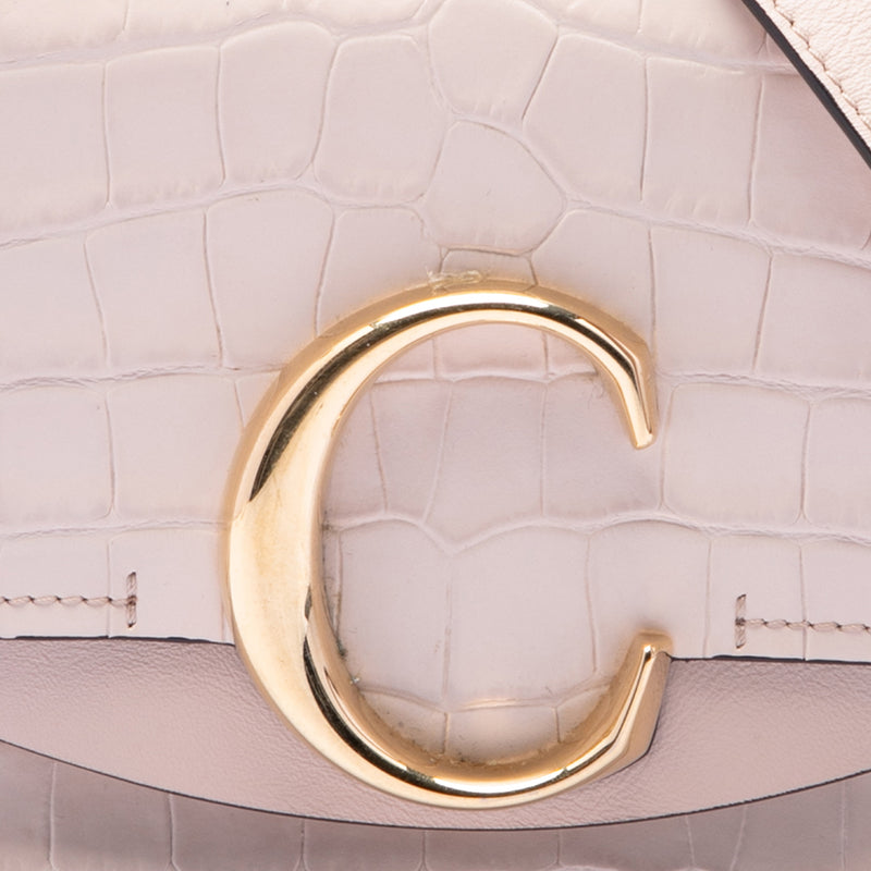 Mini Croc Embossed Calfskin C Satchel - Image 6