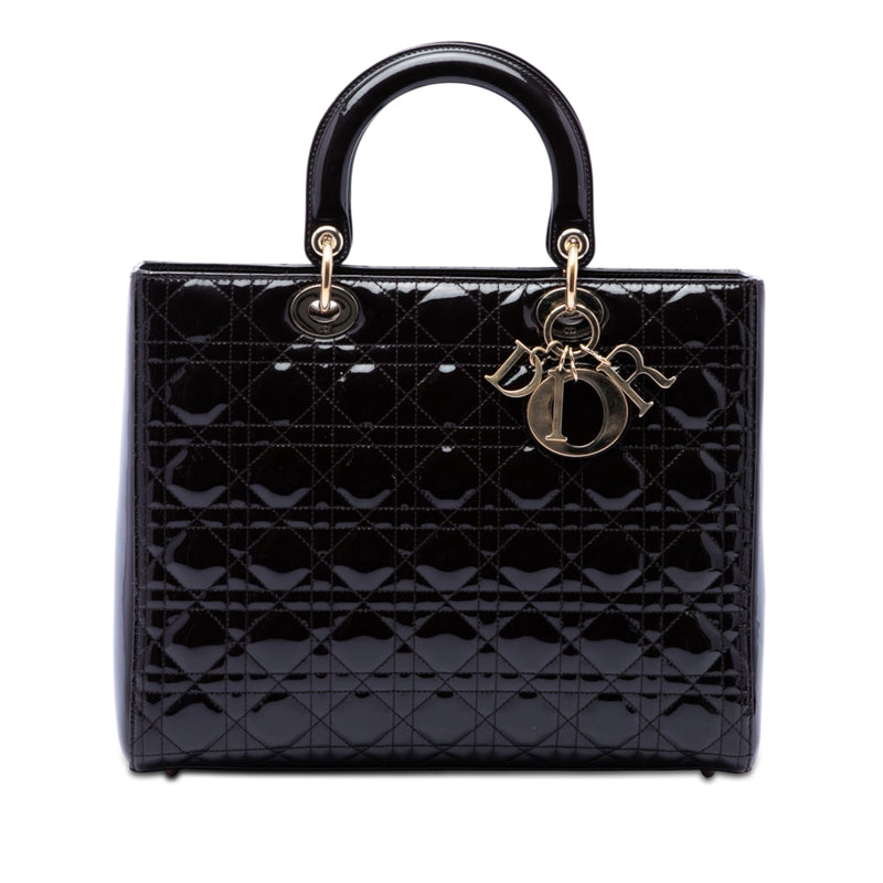 Large Patent Cannage Lady Dior
