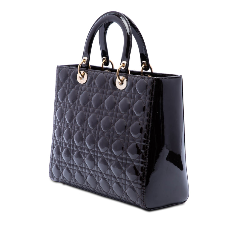 Large Patent Cannage Lady Dior - Image 2