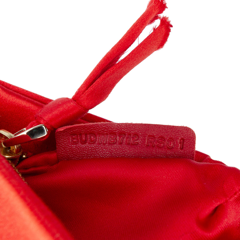 Pleated Satin Bow Clutch - Image 6