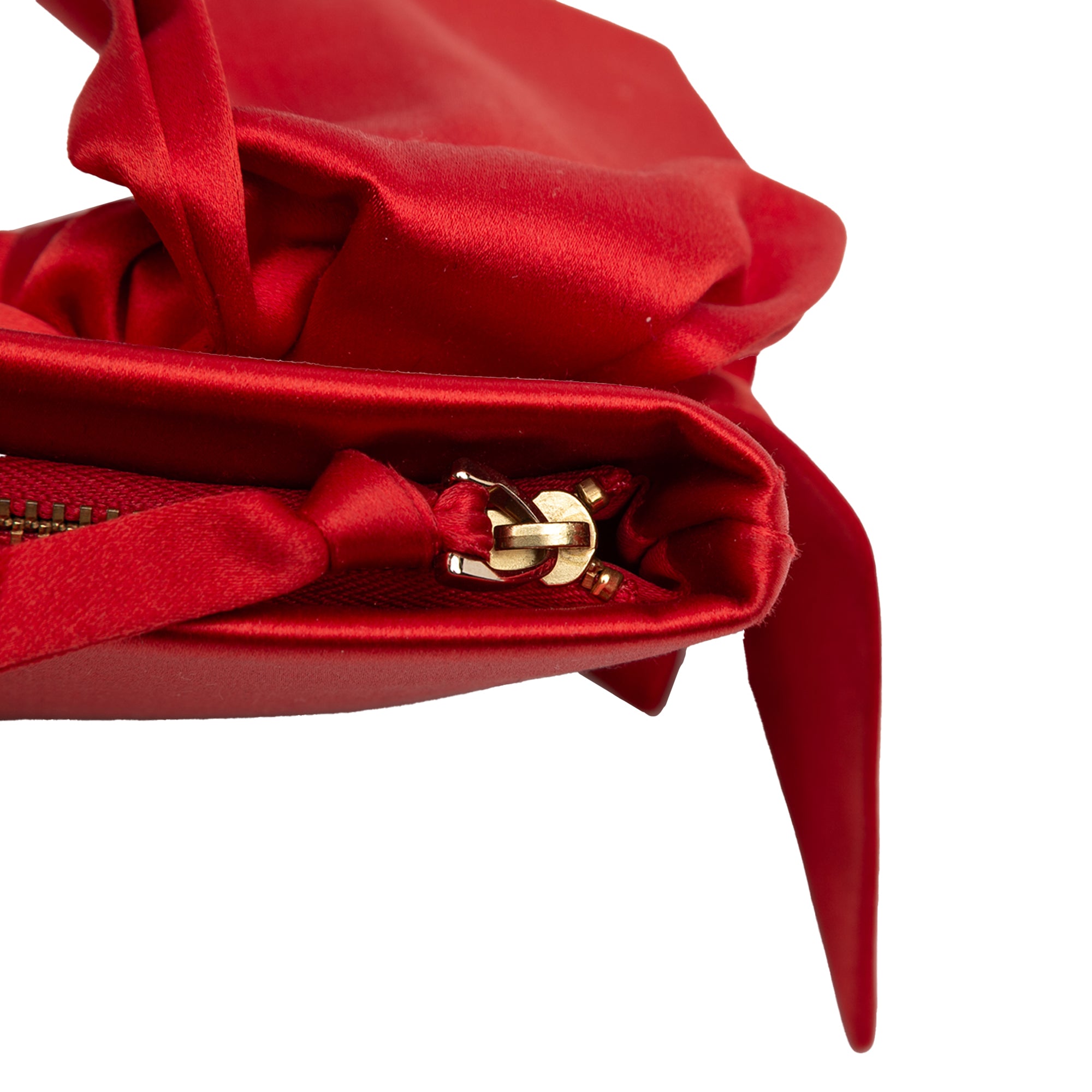 Pleated Satin Bow Clutch - Image 7