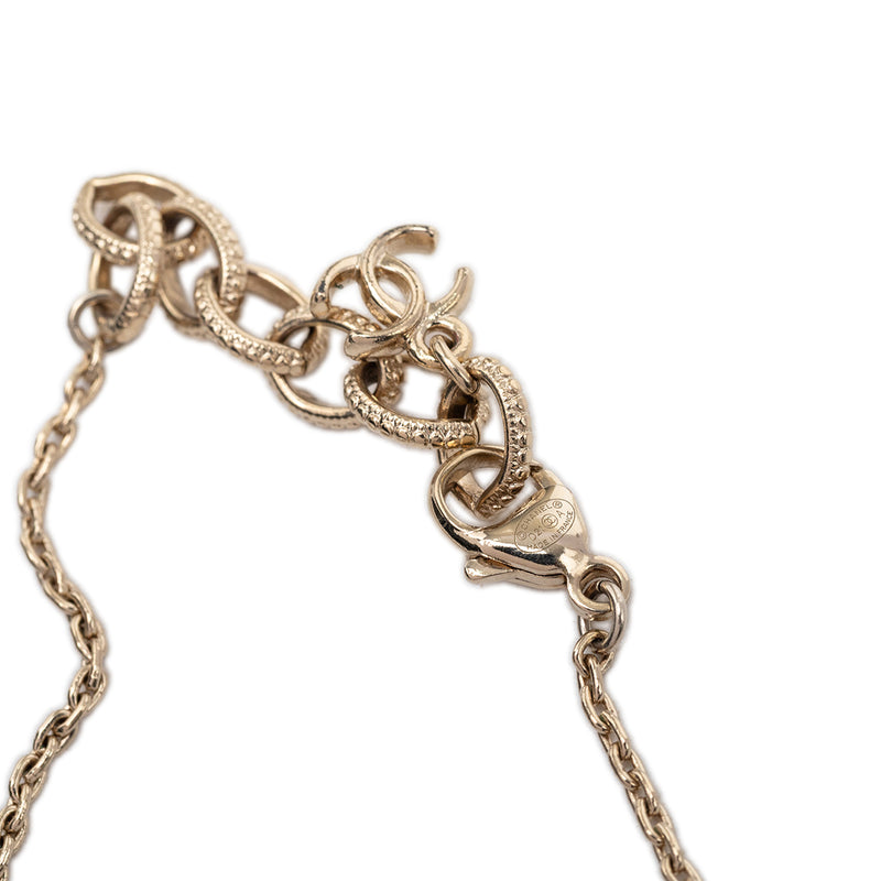 Gold Plated Enamel and Strass Pendant Necklace - Image 4