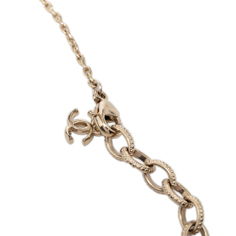 Gold Plated Enamel and Strass Pendant Necklace - Image 5