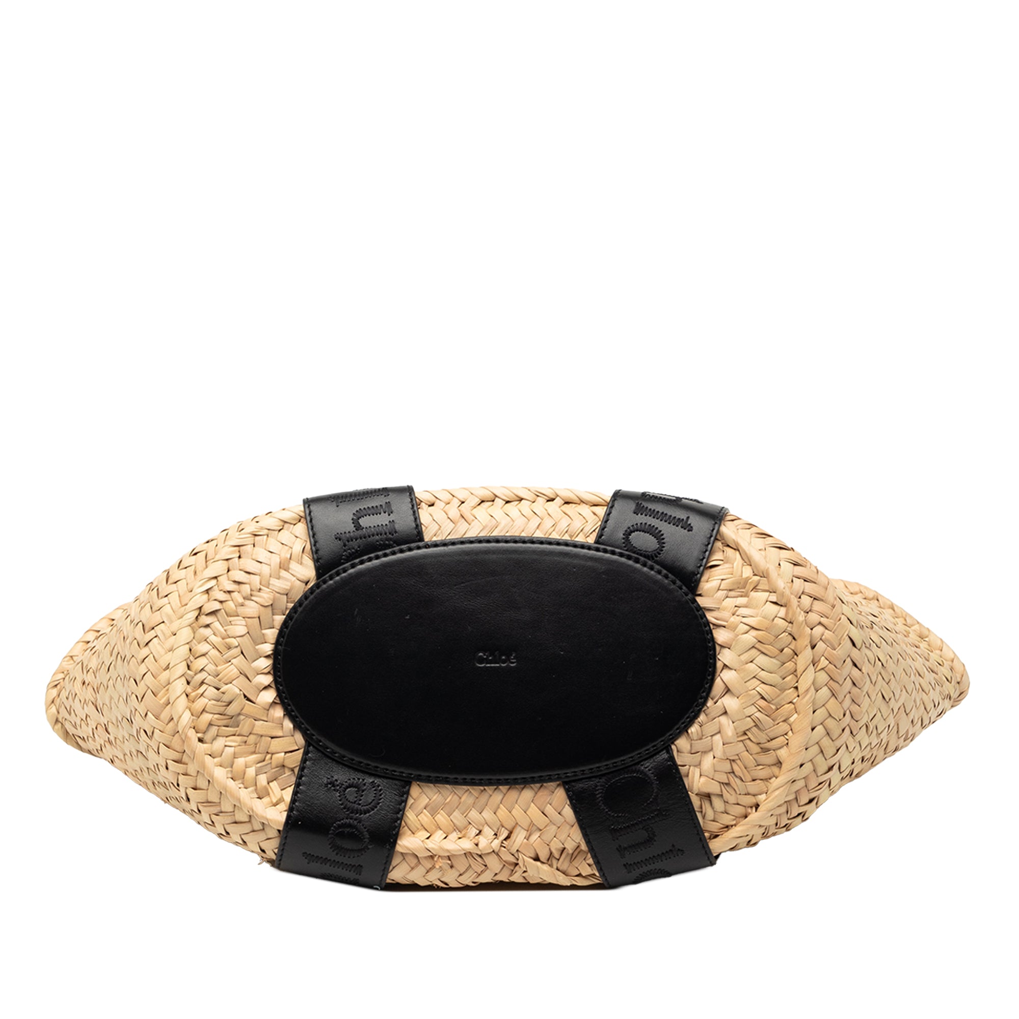 Medium Raffia and Smooth Calfskin Sense Basket Tote - Image 3