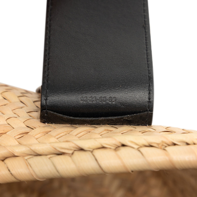 Medium Raffia and Smooth Calfskin Sense Basket Tote - Image 6