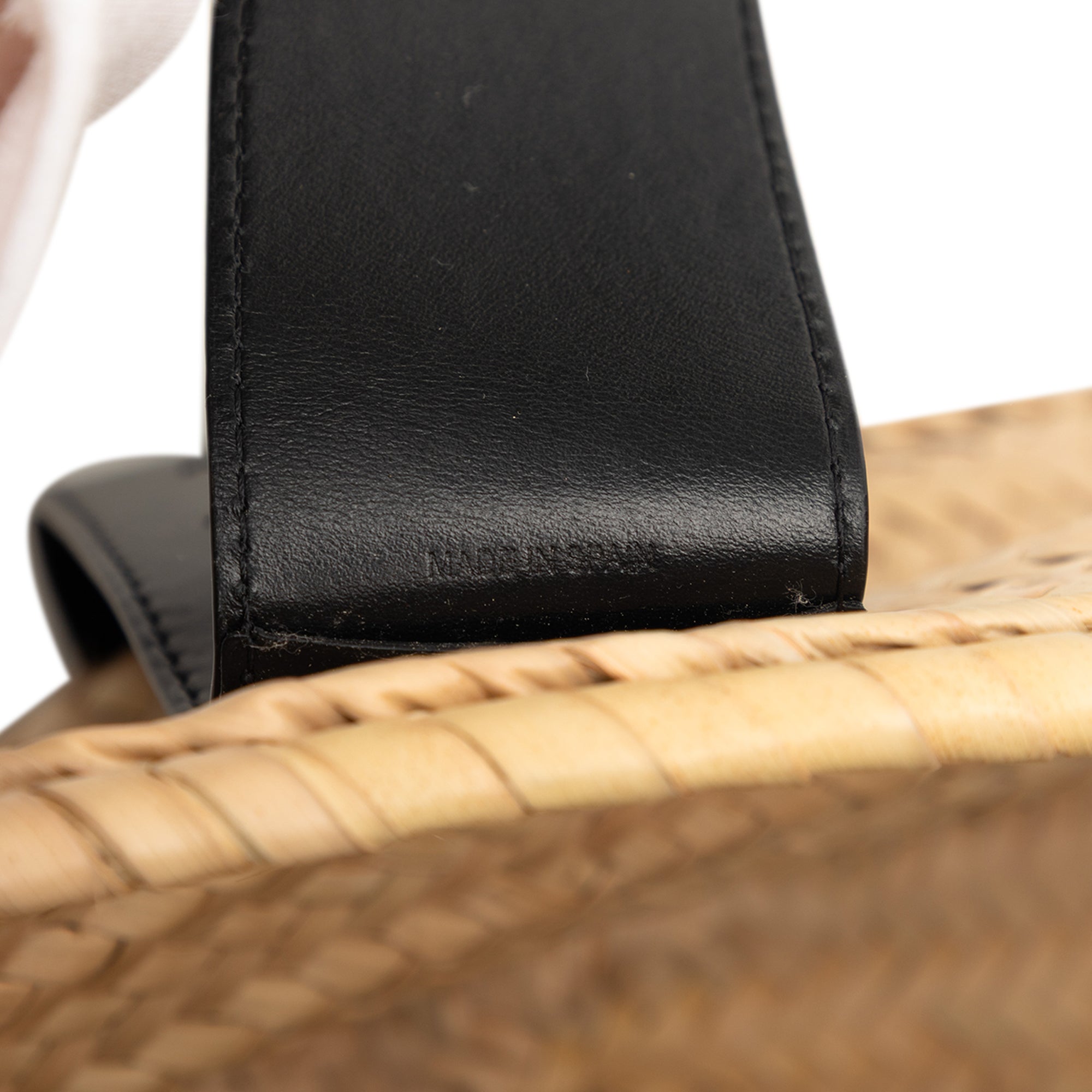 Medium Raffia and Smooth Calfskin Sense Basket Tote - Image 7