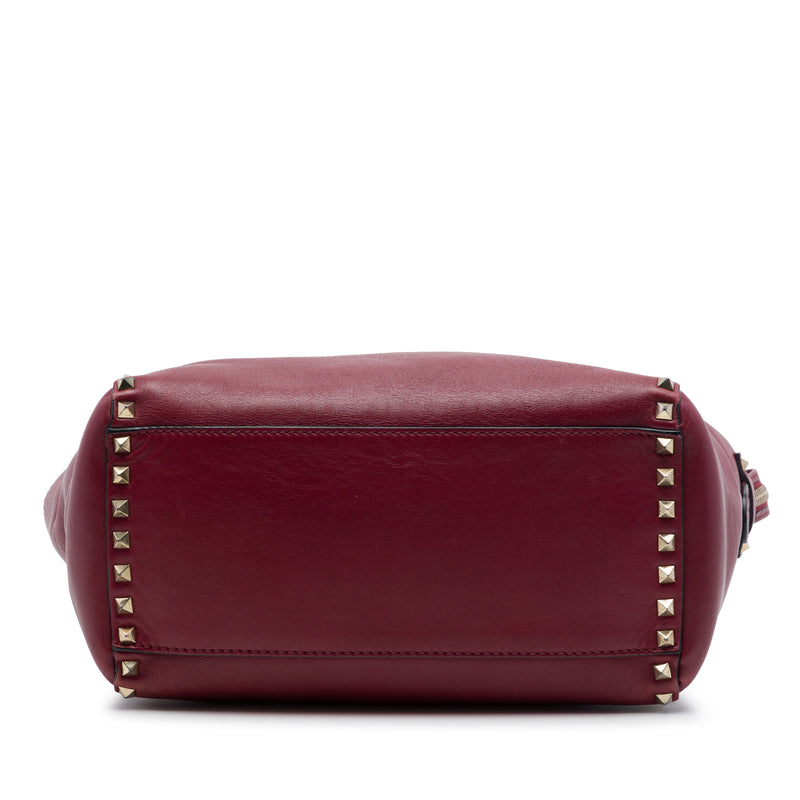 Medium Leather Rockstud Double Handle Tote - Image 3