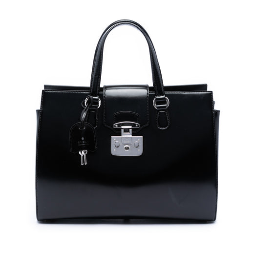 Large Smooth Calfskin Lady Lock Handbag - Image 1