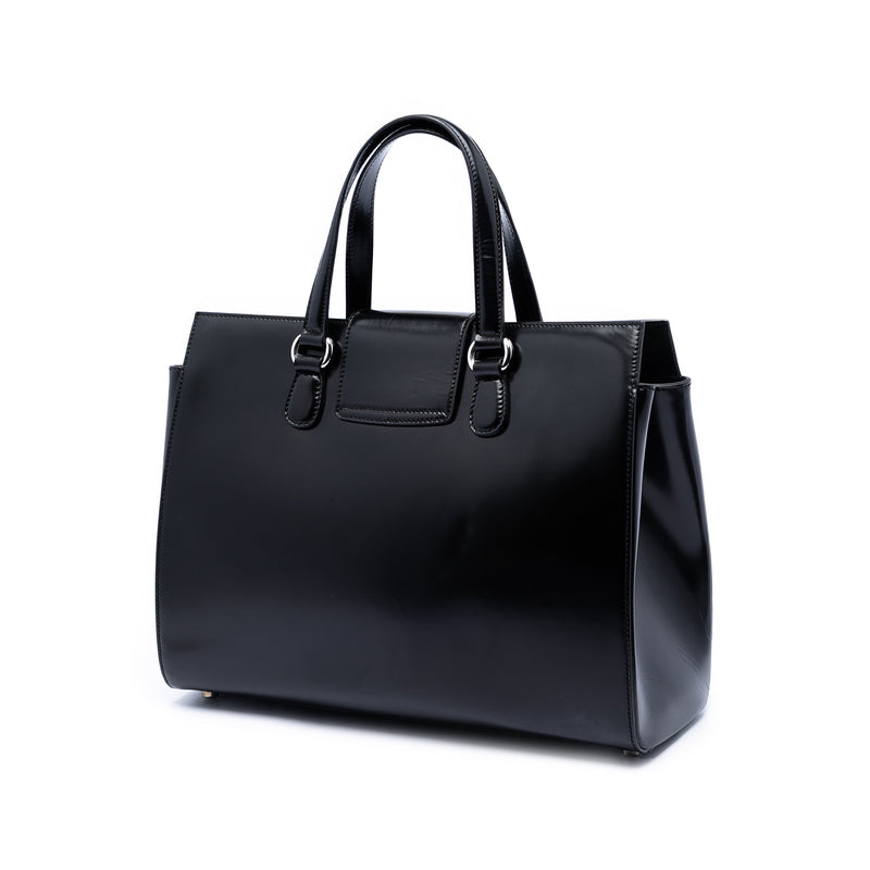 Large Smooth Calfskin Lady Lock Handbag - Image 2