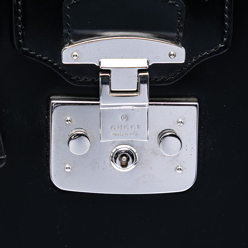 Large Smooth Calfskin Lady Lock Handbag - Image 5