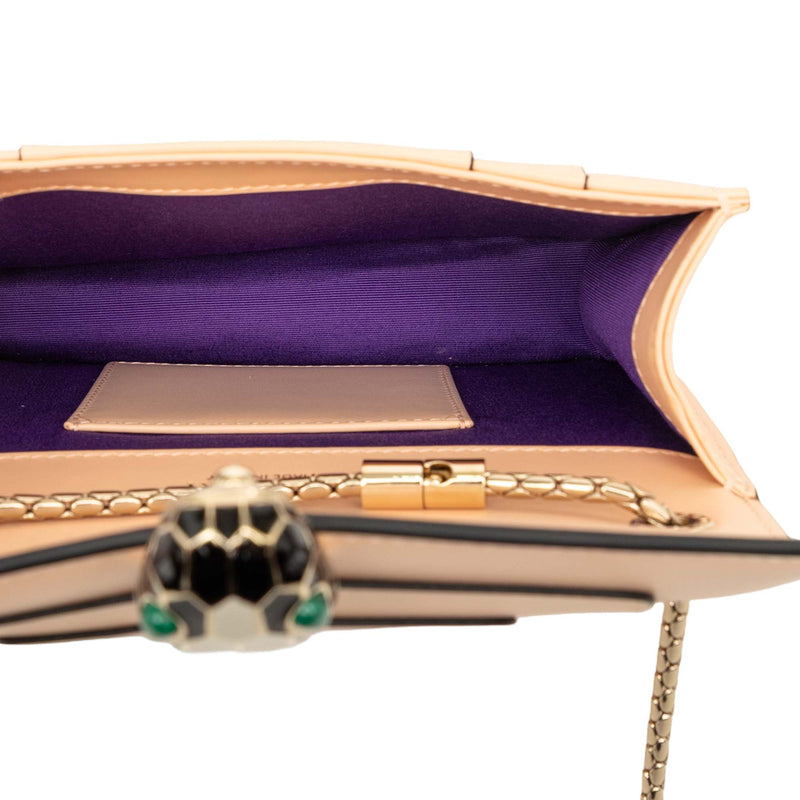 Small Leather Square Serpenti Forever Chain Crossbody - Image 4