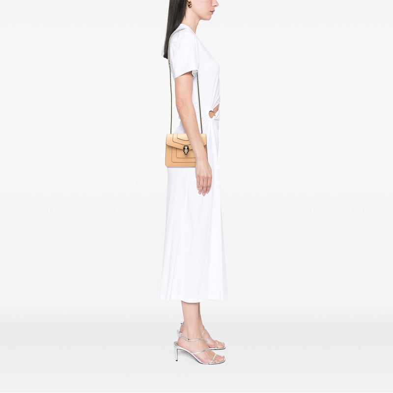 Small Leather Square Serpenti Forever Chain Crossbody - Image 6