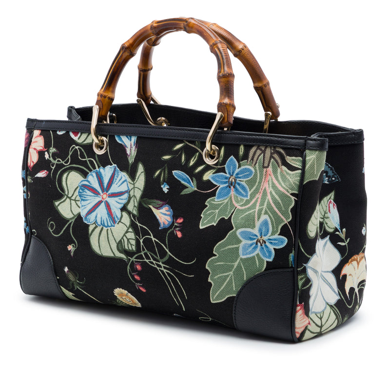 Medium Canvas Flora Knight Bamboo Shopper Satchel - Image 2