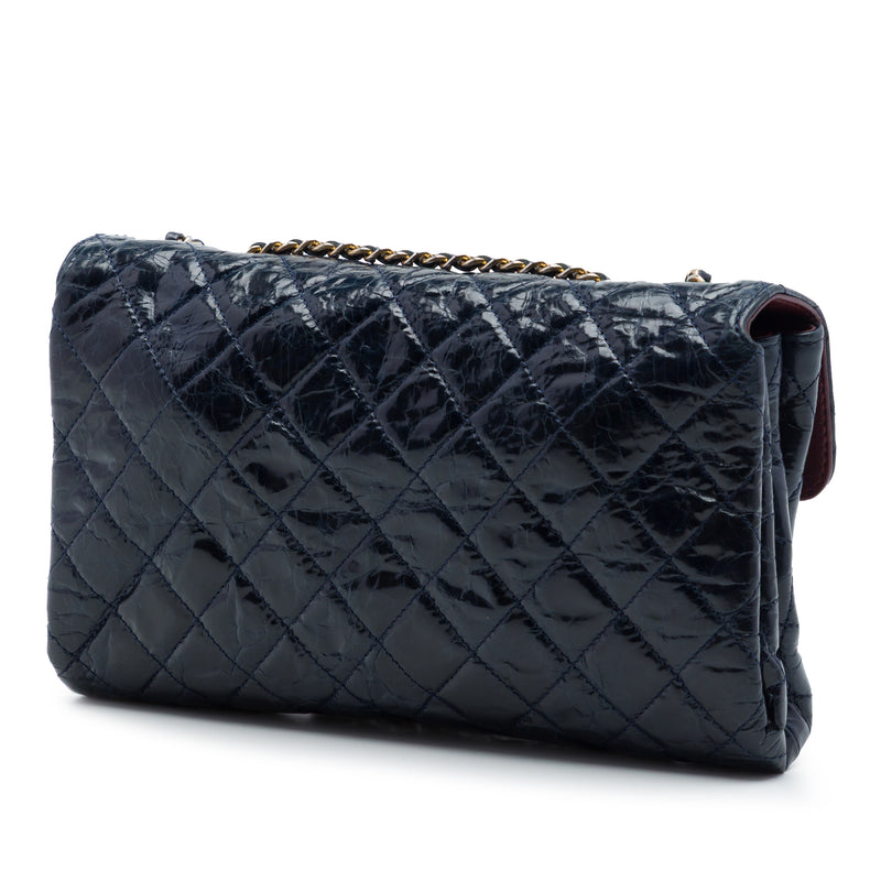 CC Quilted Crackled Glazed Calfskin Accordion Flap - Image 2