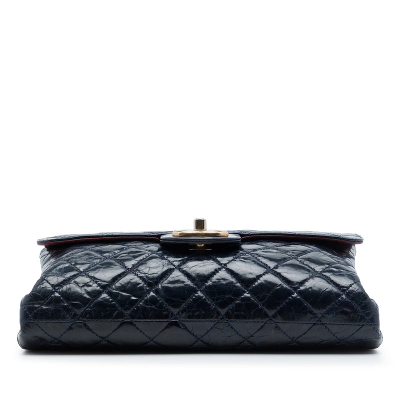 CC Quilted Crackled Glazed Calfskin Accordion Flap - Image 3