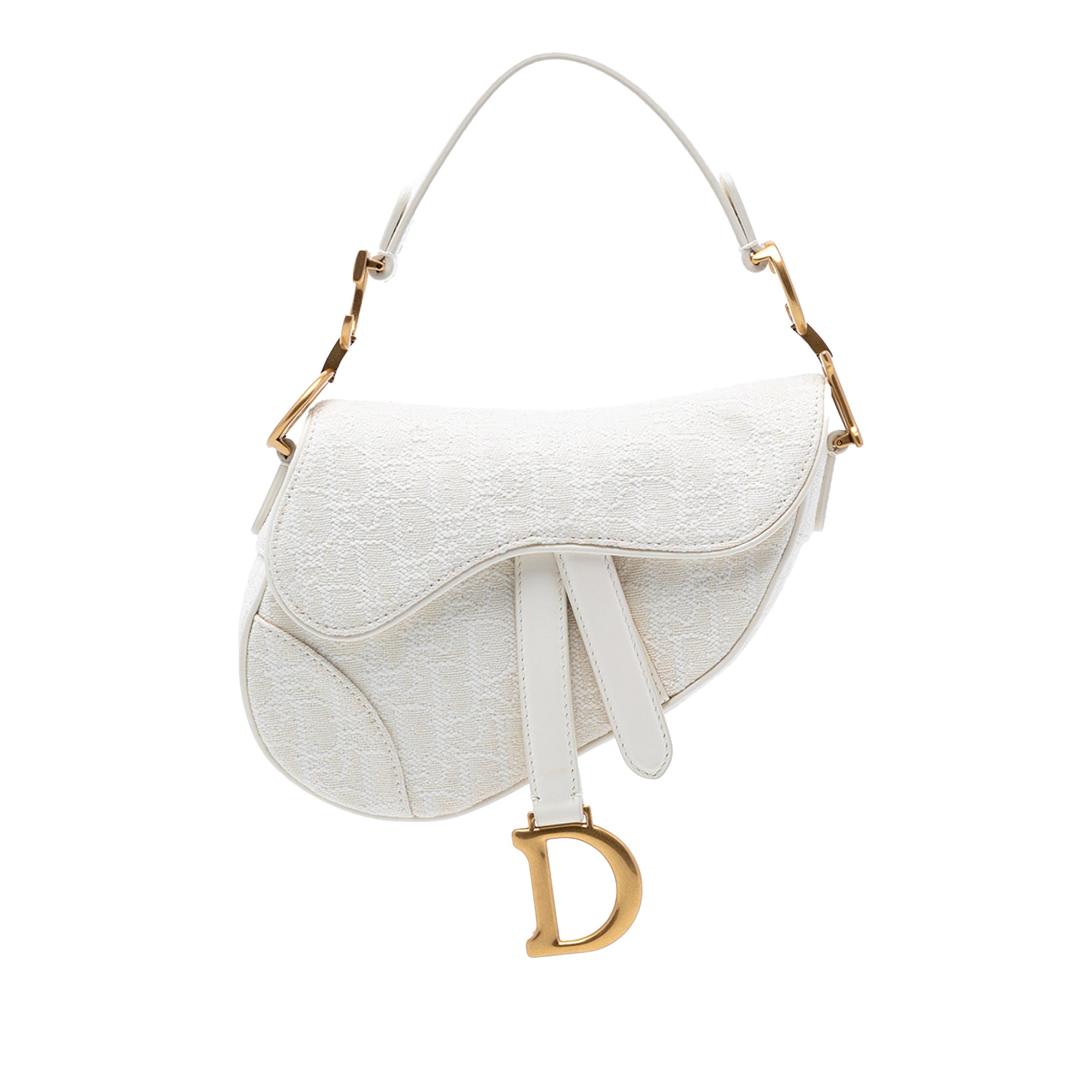 Mini Oblique Canvas Saddle Bag - Image 1