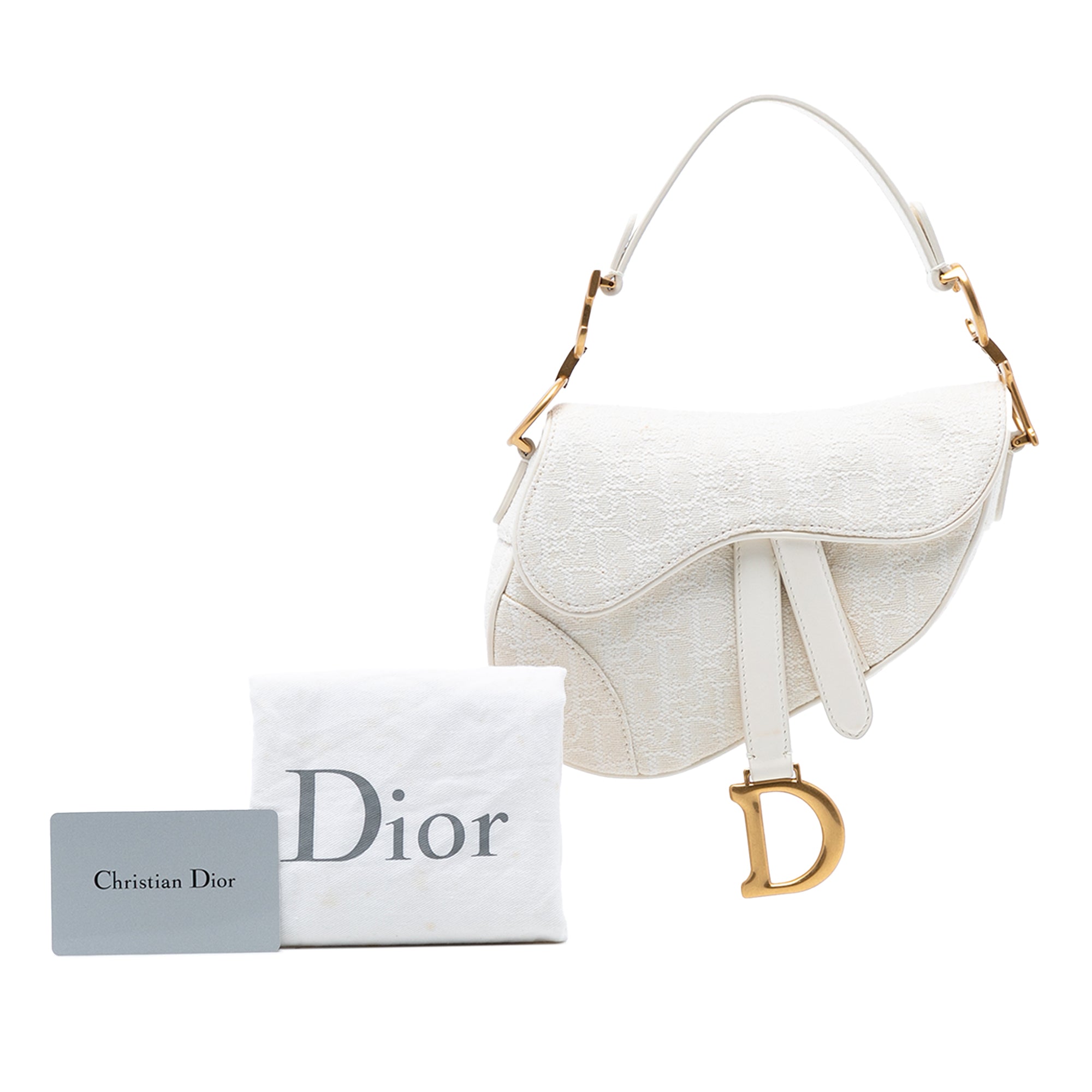 Mini Oblique Canvas Saddle Bag - Image 8