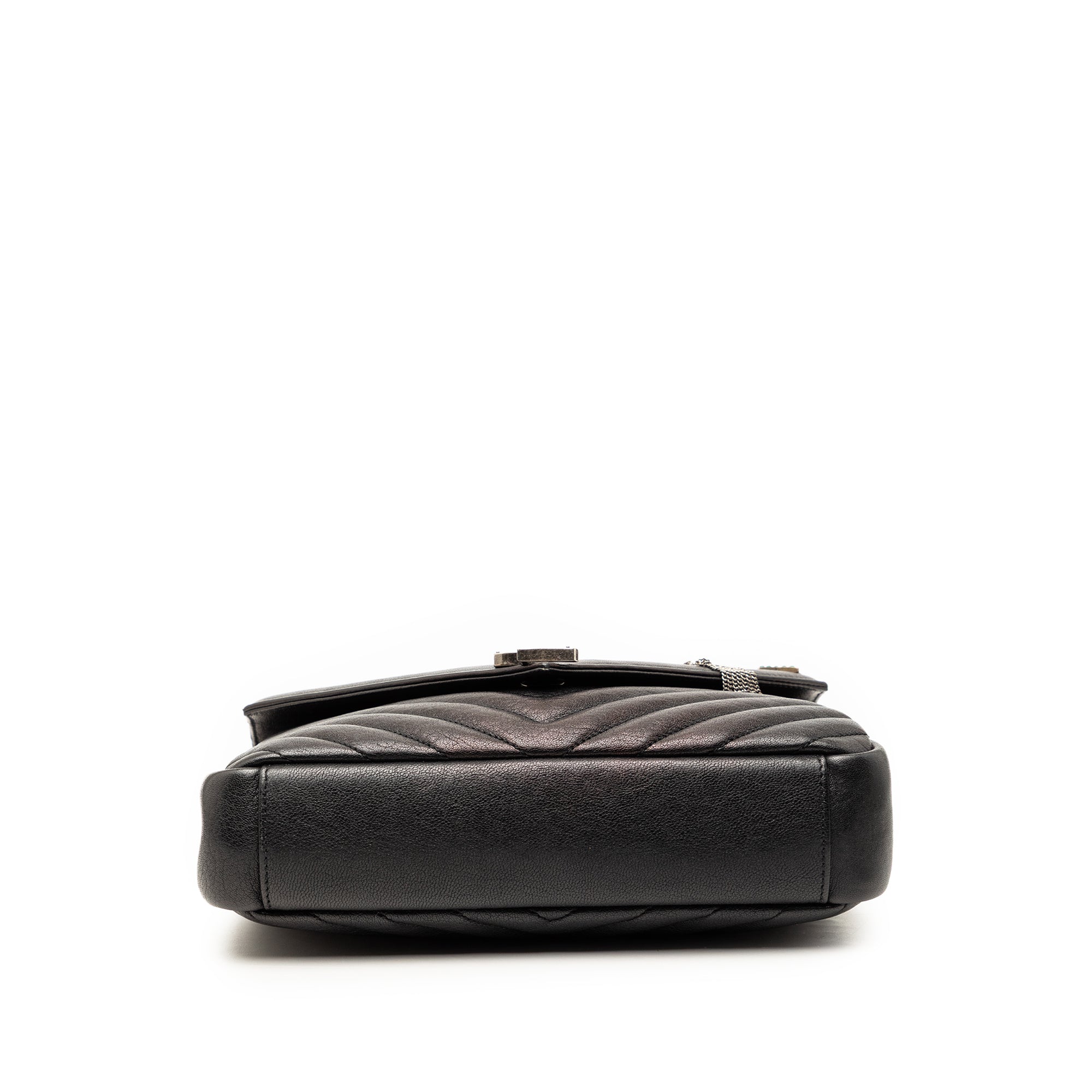 Medium Metallic Chevron Sheepskin Monogram College Pins Satchel - Image 3
