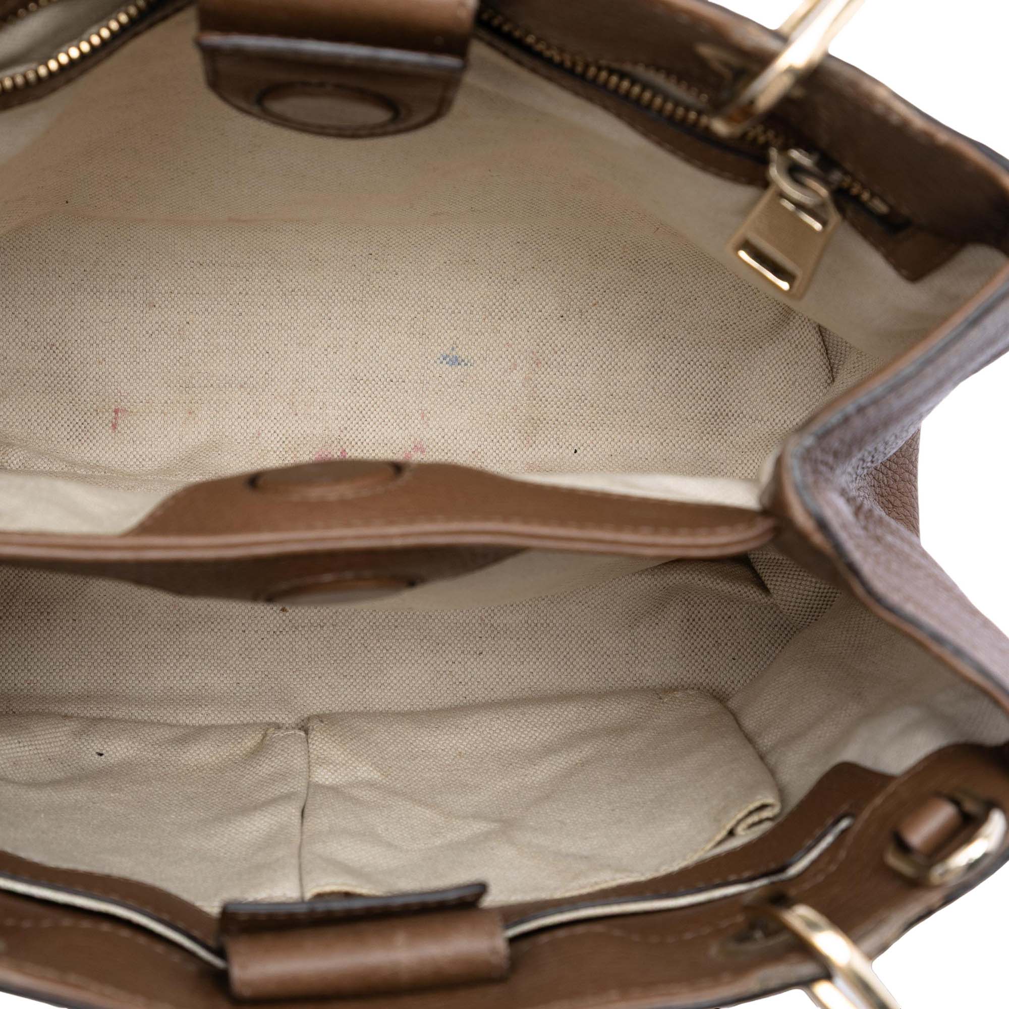 Small Calfskin Bamboo Shopper Satchel - Image 4