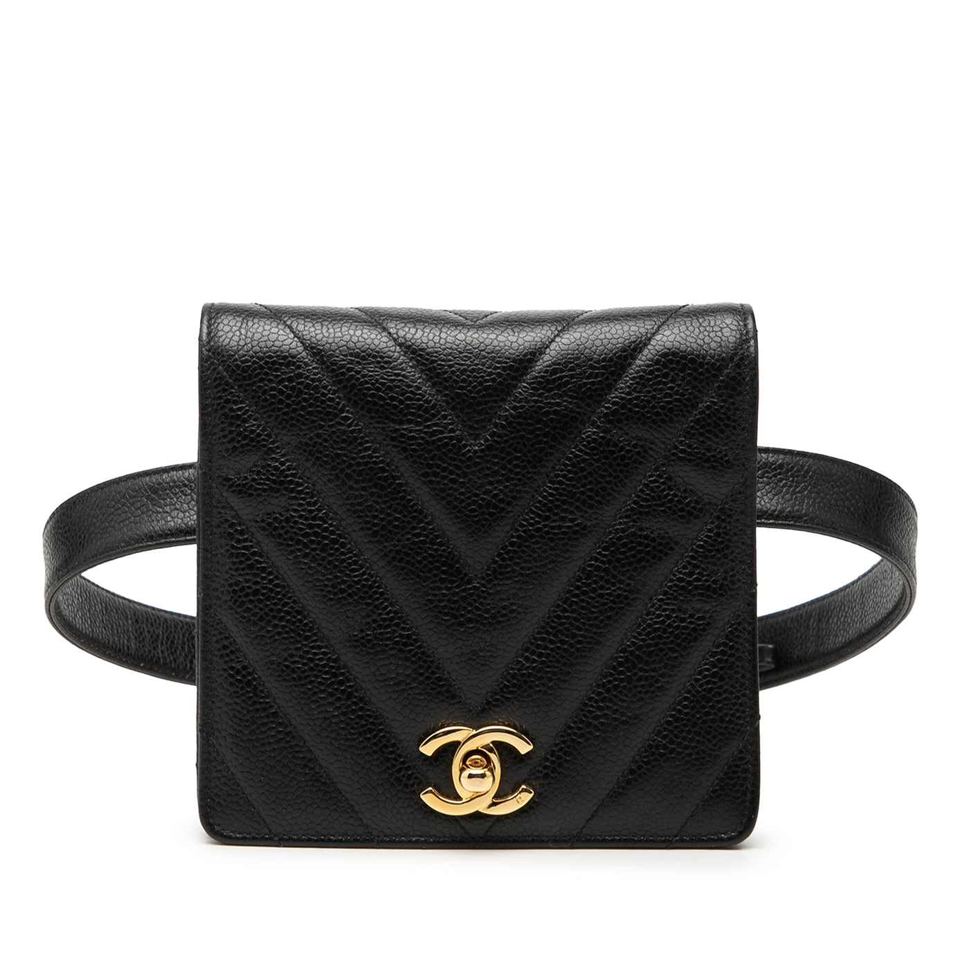 CC Chevron Caviar Belt Bag - Image 1