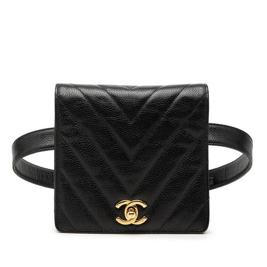 CC Chevron Caviar Belt Bag - Image 1