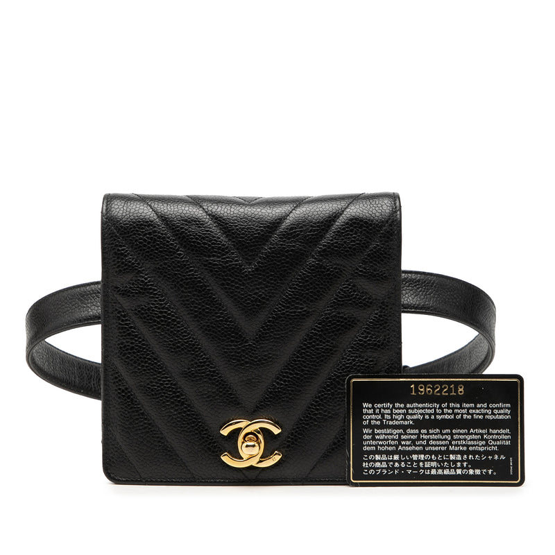 CC Chevron Caviar Belt Bag - Image 7
