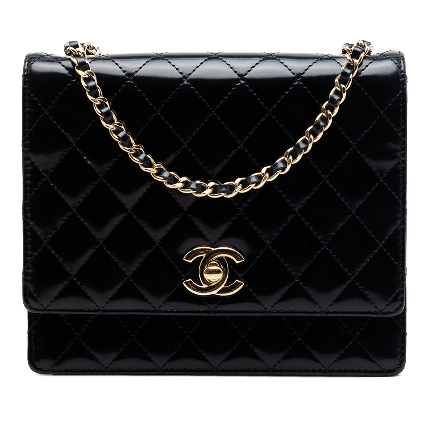 CC Quilted Patent Square Flap - Image 1