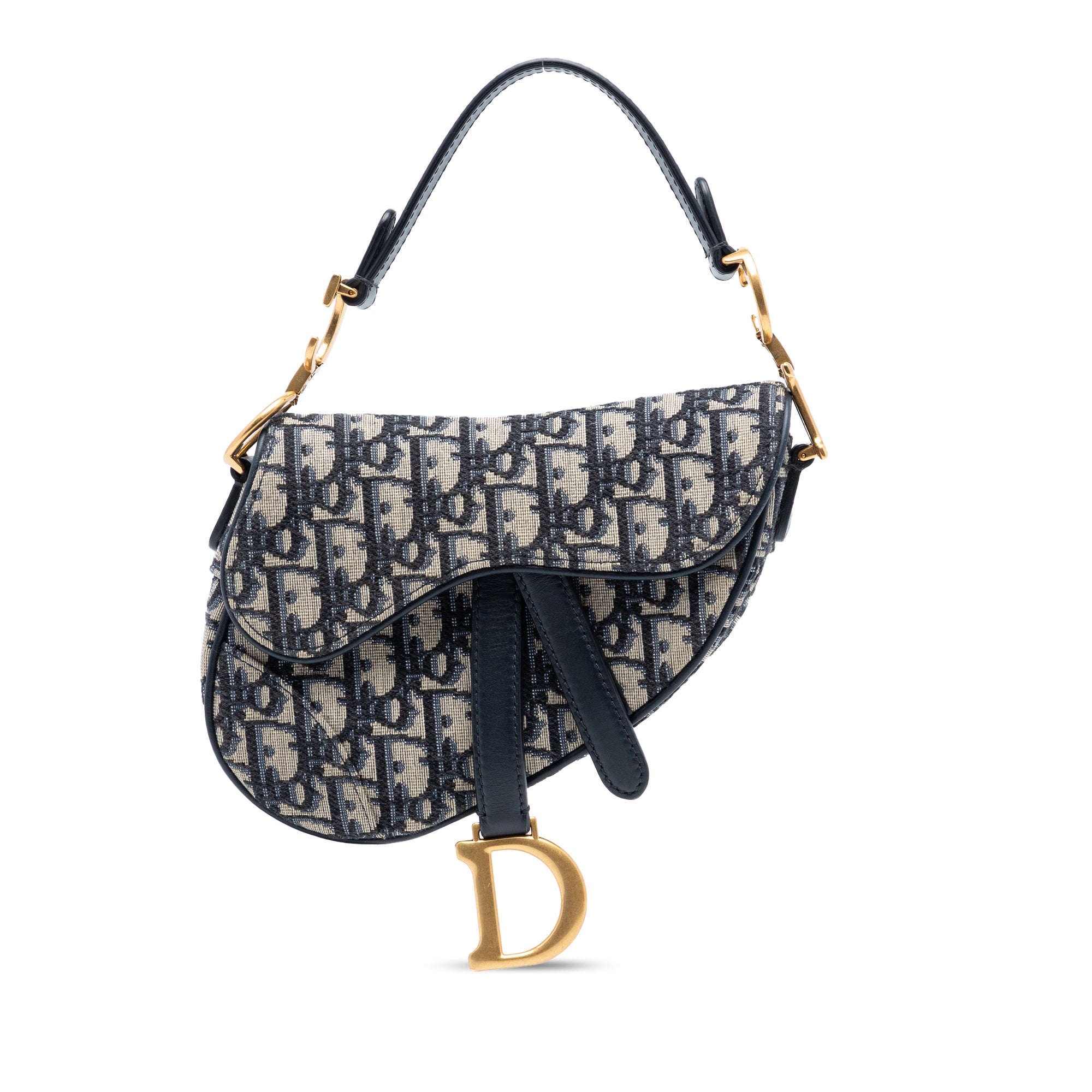 Mini Oblique Canvas Saddle Bag - Image 1