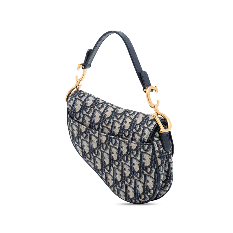 Mini Oblique Canvas Saddle Bag - Image 2
