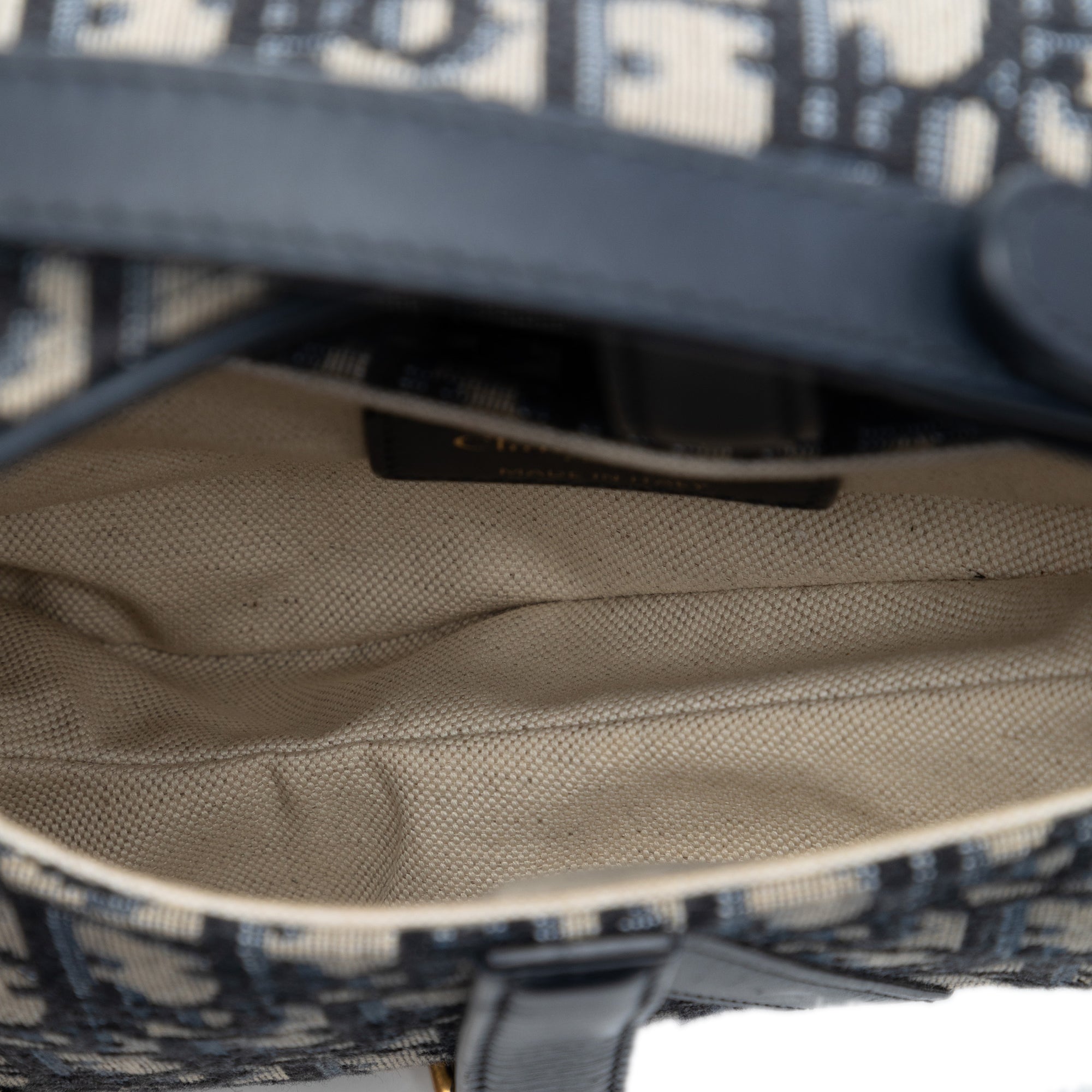 Mini Oblique Canvas Saddle Bag - Image 4