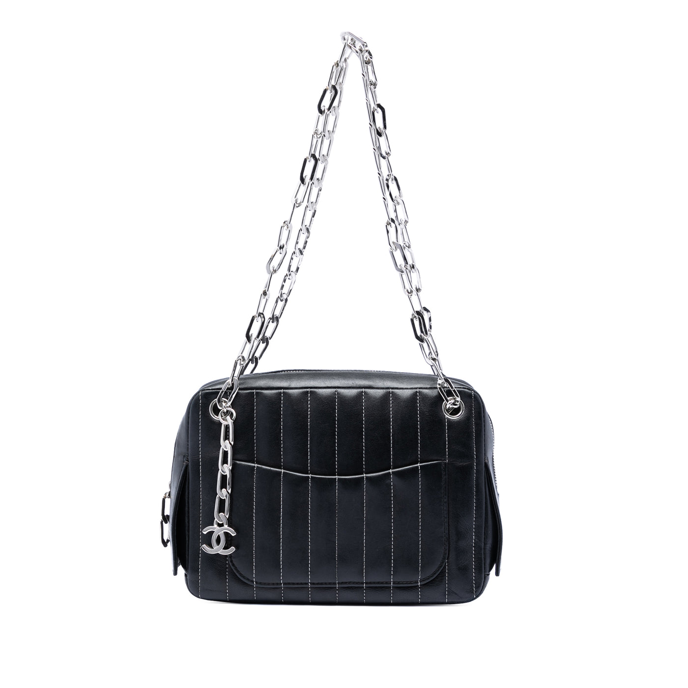 Small Vertical Quilted Lambskin Mademoiselle Camera Bag - Image 1