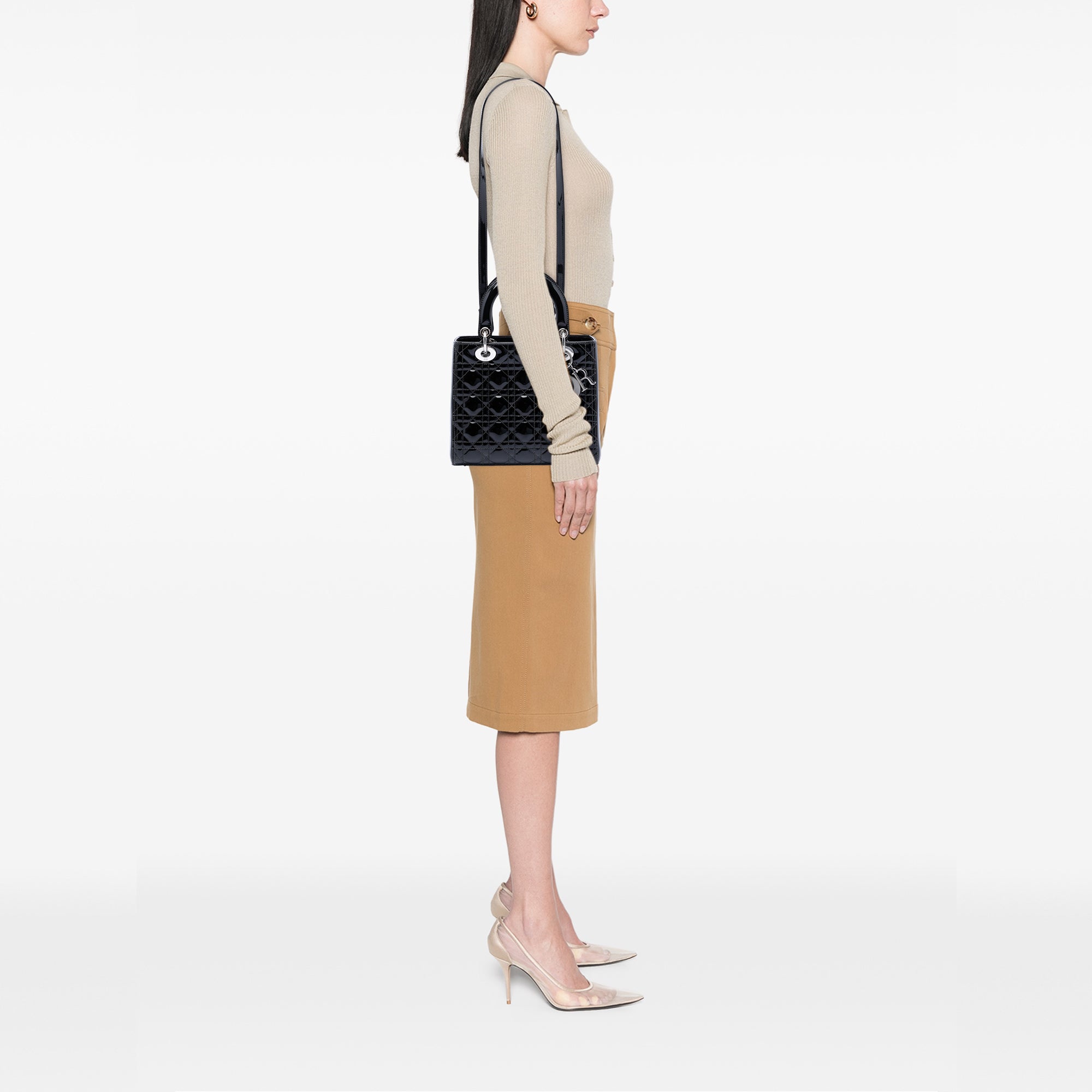 Medium Patent Cannage Lady Dior - Image 7