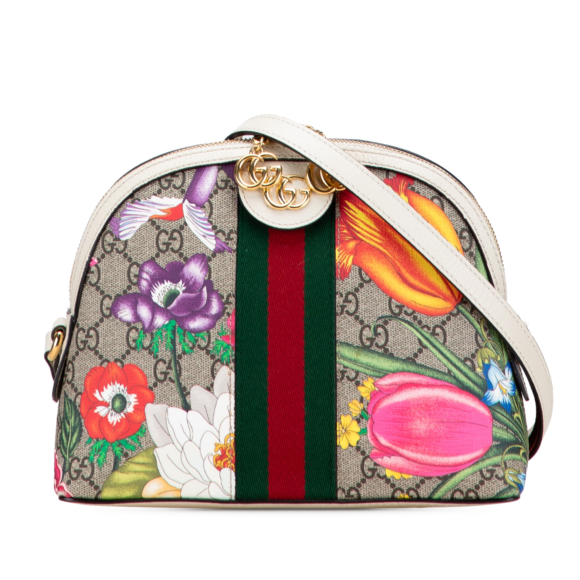 Small GG Supreme Web  Flora Ophidia Dome Crossbody - Image 1
