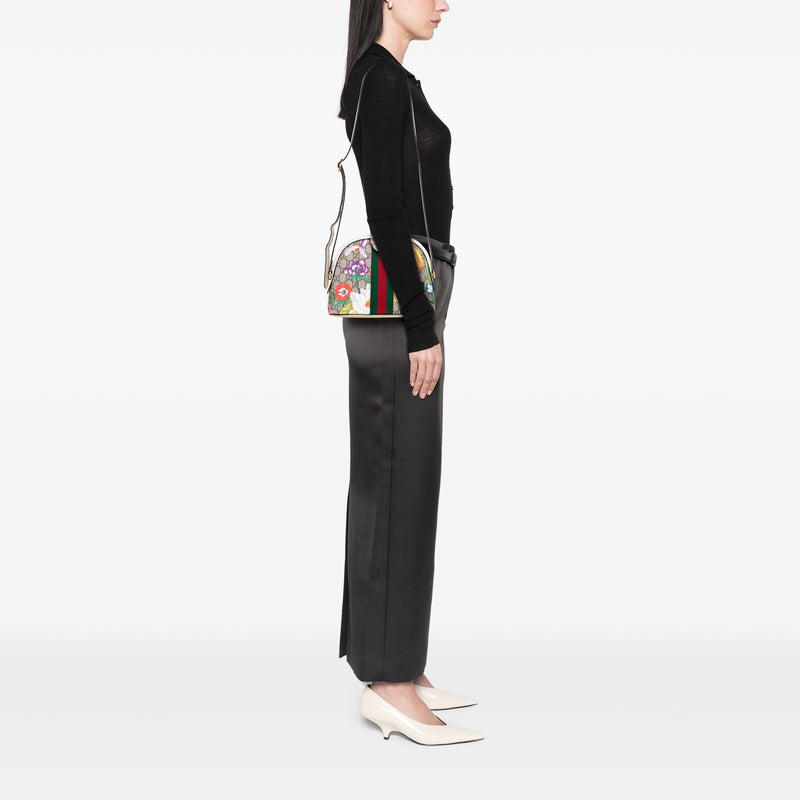 Small GG Supreme Web  Flora Ophidia Dome Crossbody - Image 10