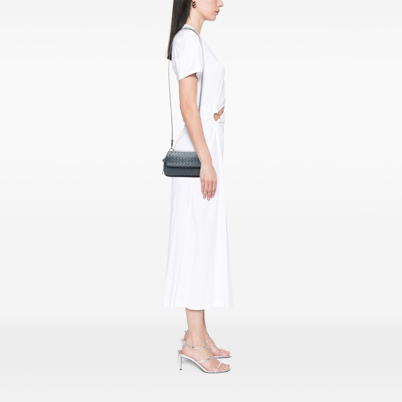 Mini Nappa Intrecciato Expandable Chain Flap Crossbody - Image 7