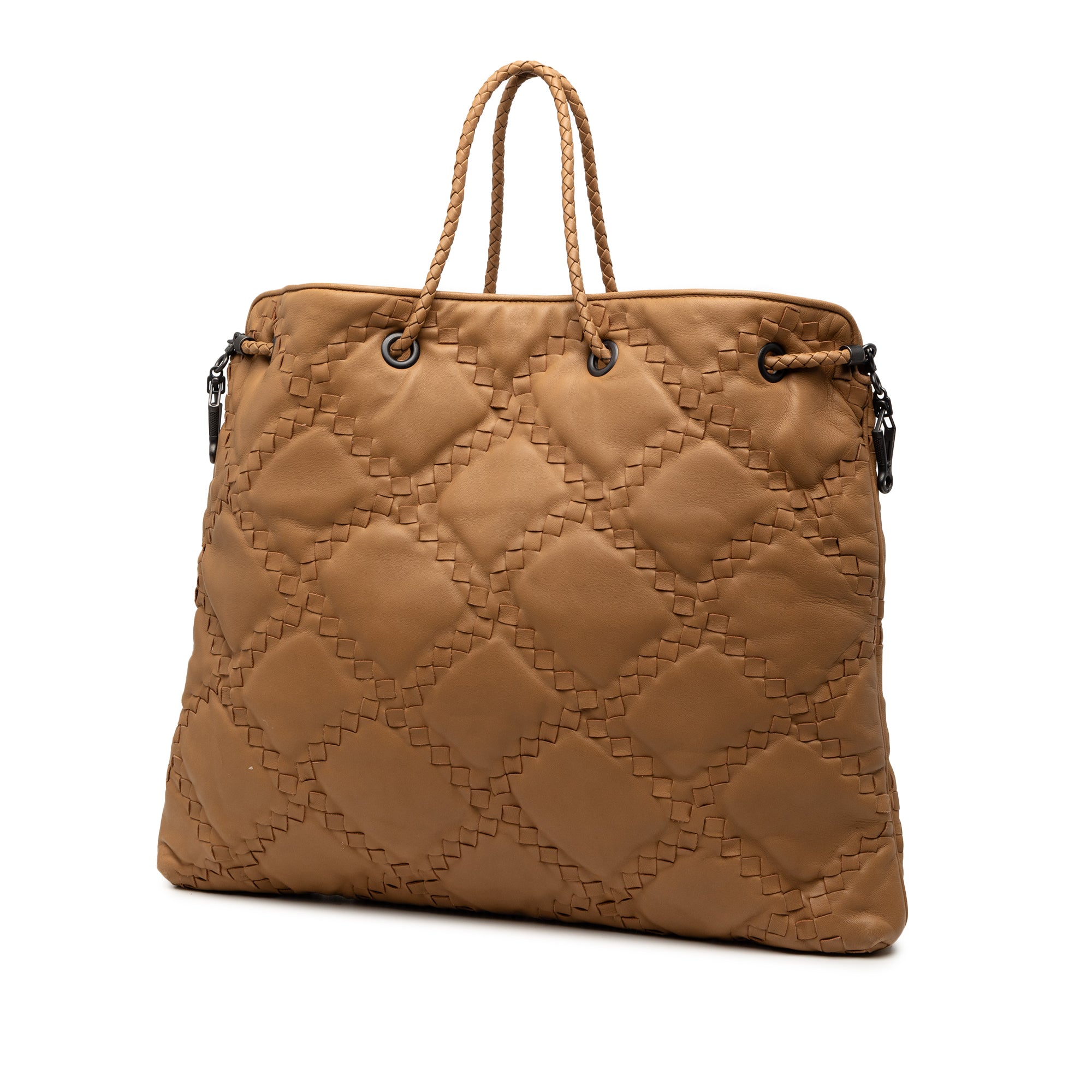 Intrecciato Trimmed Leather Croisette Drawstring Tote - Image 2